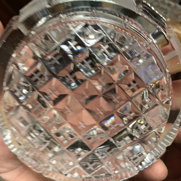 Beautiful Lausitzer Germany Cut And Frosted Crystal Ashtray - Picture 6 of 6